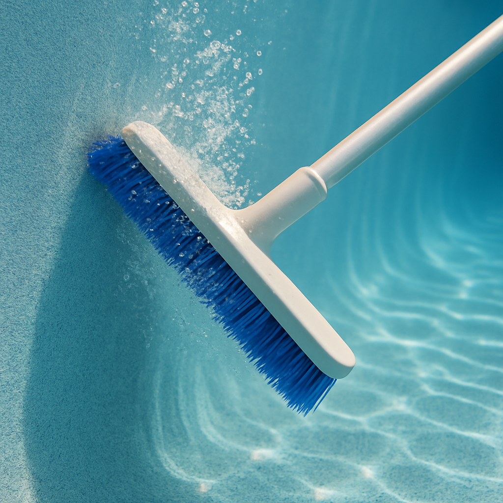 Brushing pool walls and tile
