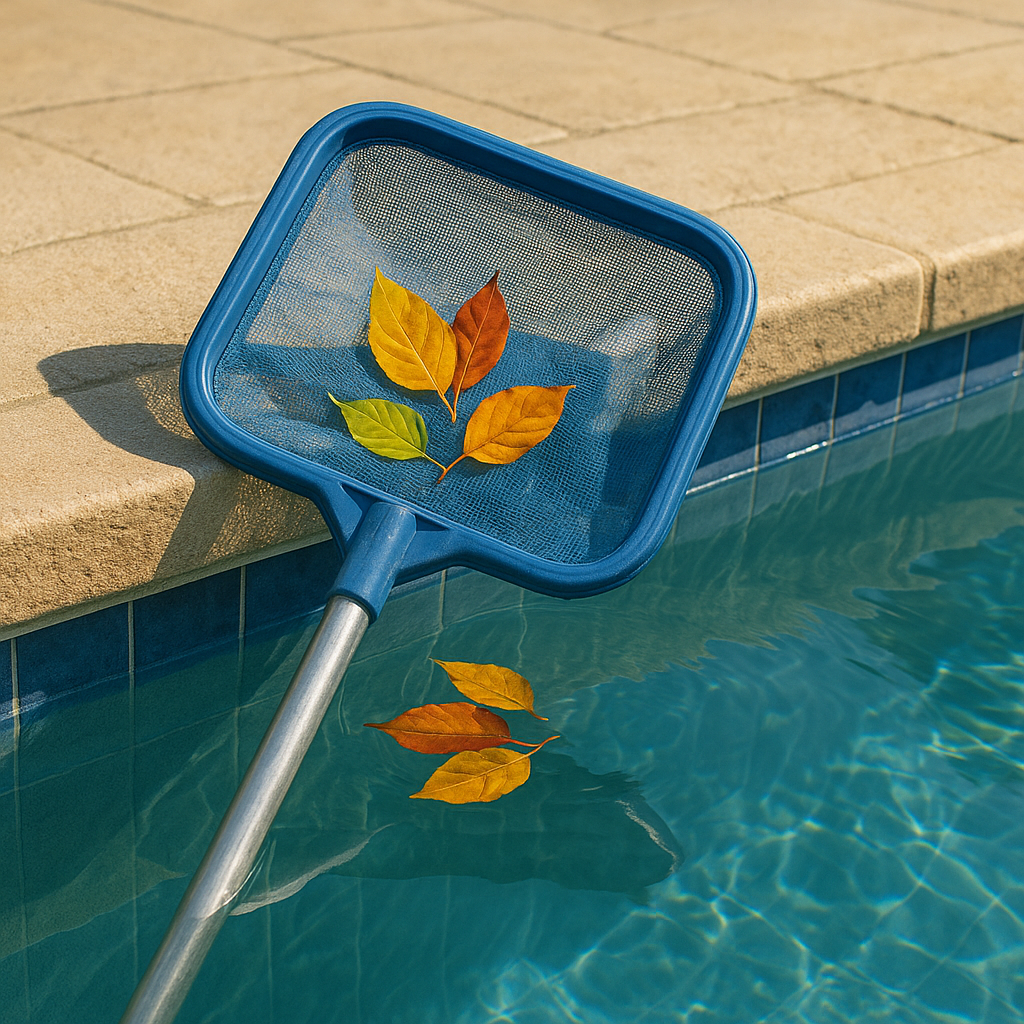 Skimming leaves and debris